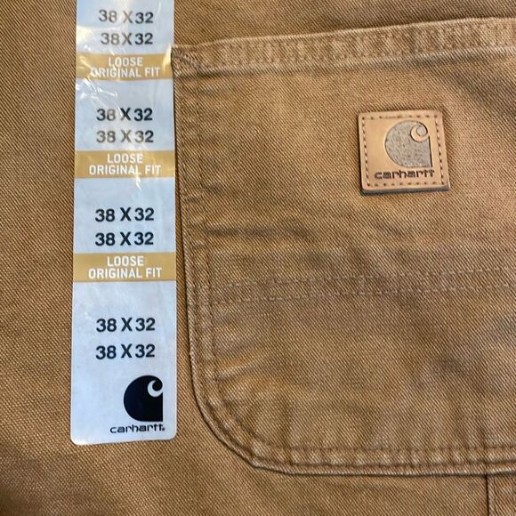 Carhartt Loose Fit High-Rise Washed Duck Work Dungaree Pants Carhartt Brown B11 - Picture 6 of 8